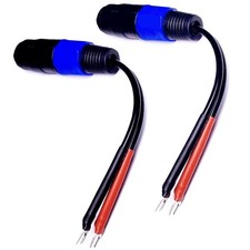 2 Pack Spade Fork Plug to Speakon Female Jack Adapter for Speaker Cable