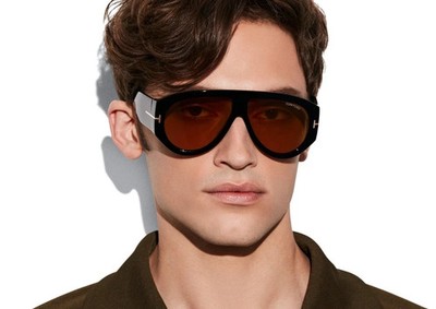 TOM FORD TF 1044 Bronson Sunglasses 01A Black Frame/Grey Lenses Size 60