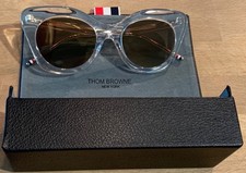 NEW Thom Browne Sunglasses Clear Butterfly Frames Gold Mirrored Lenses  Case