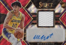 Max Christie 2022-2023 Panini Select Rookie Jersey Auto Asia Red Wave #RJA-MAX