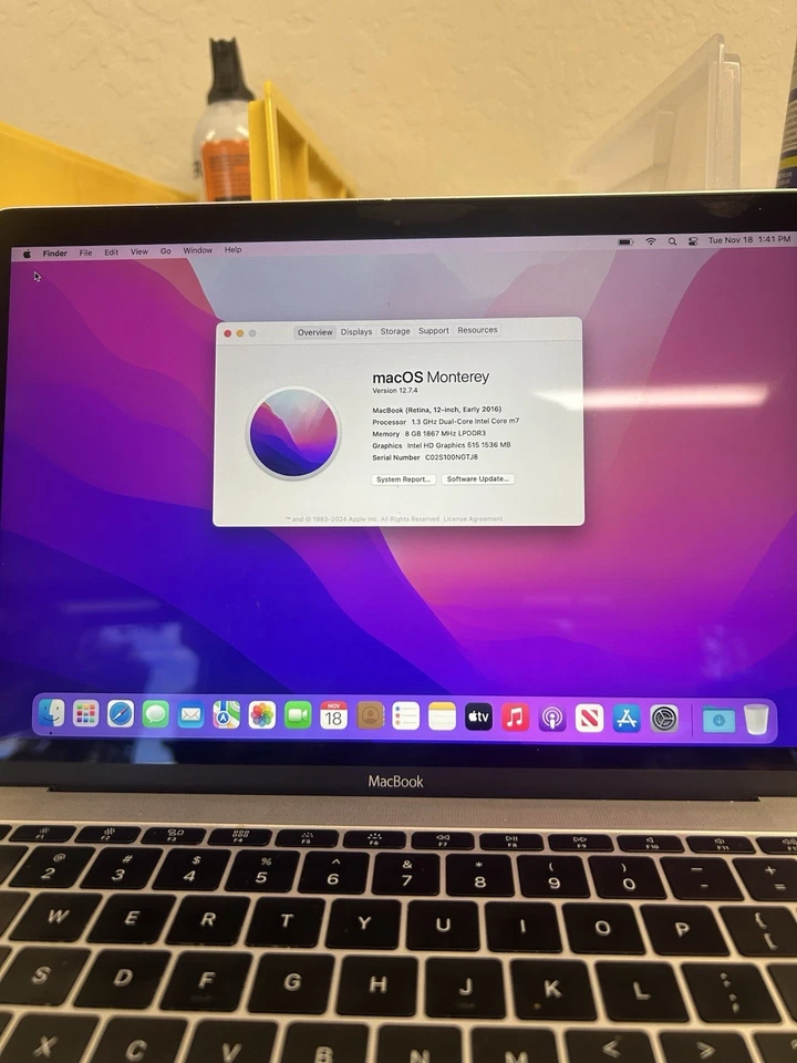 MacBook principios de 2015 12" (núcleo M/1,3 GHz/8 GB/500 GB SSD/Monterey) Foto 2 de 4