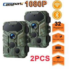 2 1080P Trail Camera Hunting Camera Trap 32MP IR Night Vision WiFi Bluetooth