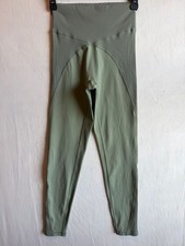 OFFLINE by Aerie Ribbed High-Waisted 7/8 Leggings in Sage Green