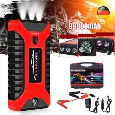 99800mAh Auto KFZ Starthilfe Jump Starter 12V Ladegerät Booster Power Bank PKW