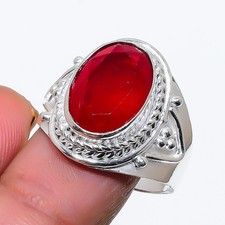 Red Garnet Gemstone Handmade 925 Sterling Silver All Size Ring For Gift