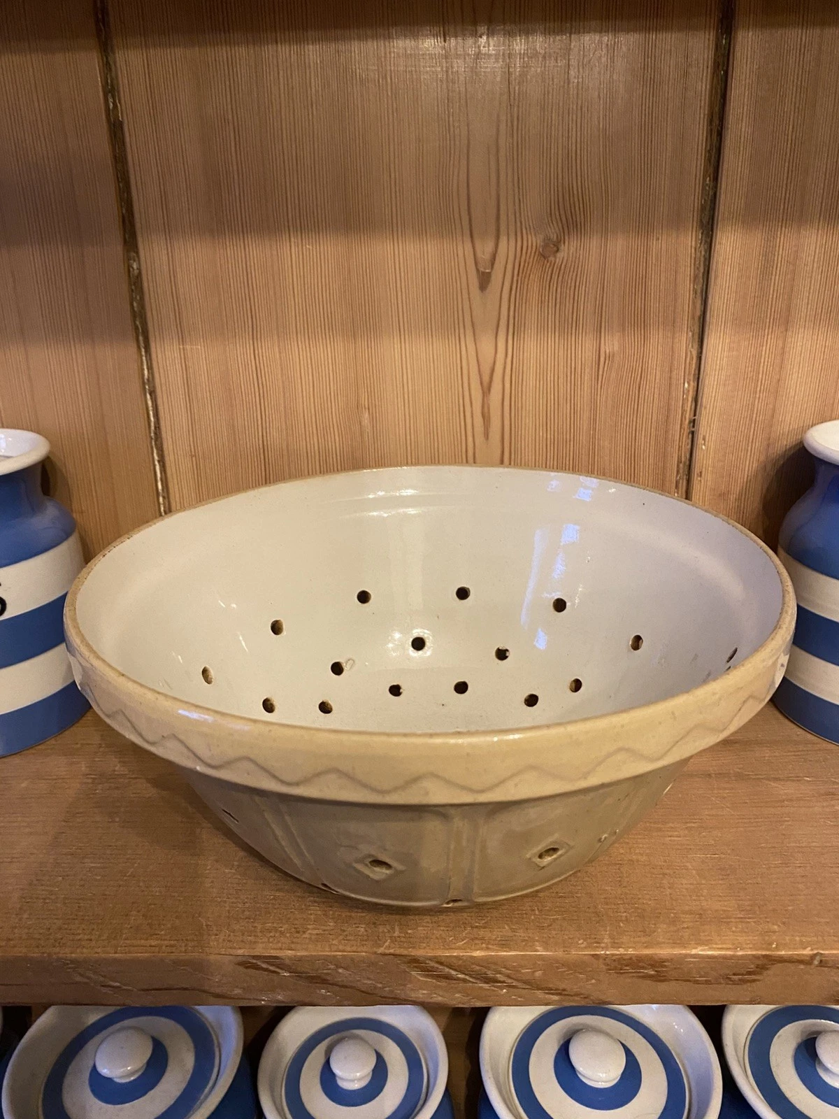 Mason Cash Colander Church Gresley T G Green Era Yellow Ware