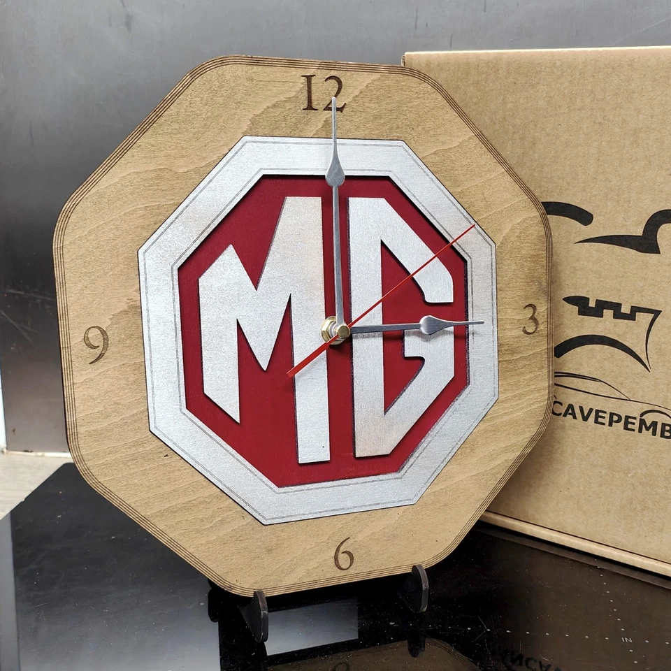 MG Ispired Wall Clock – Garage, Man Cave, Workshop – Unique Gift - Image 1 of 1