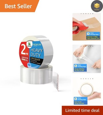Heavy Duty Clear Packing Tape - Ultra Strong 2 Rolls 1.88 inch x 55 Yards