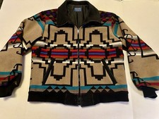 Vintage Pendleton High Grade Western Wear Sz L Aztec Tribal Blanket Jacket Coat