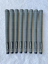 x8 Lamkin Crossline Standard Black / White Golf Grips + Tape