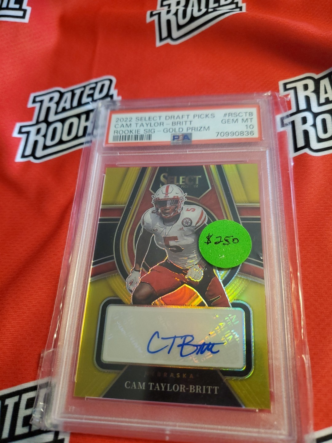 Cam Taylor-Britt Panini Select Draft Picks Rookie Signatures #RSCTB Gold