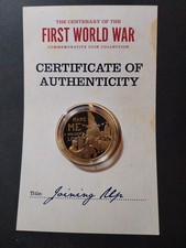 JERSEY 2014 ''Make Me A Soldier'' WW1 Gold Plated 50p Coin + COA. JOINING UP