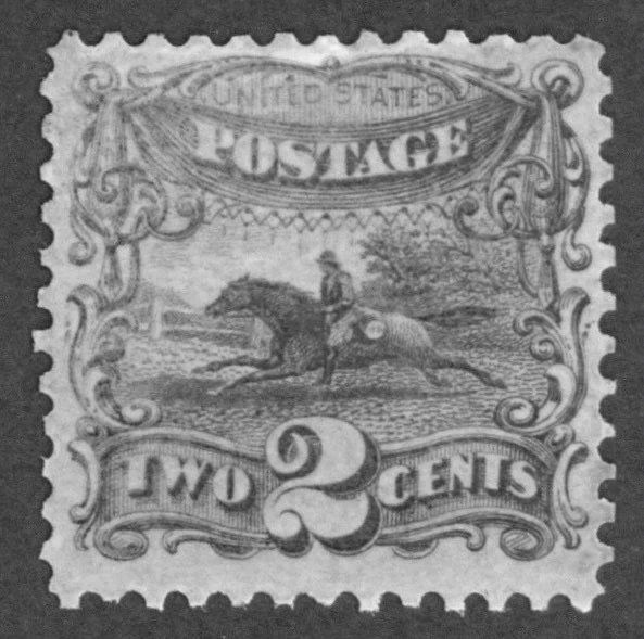 US SC #113 2c POST HORSE AND RIDER G GRILL UNUSED SCV $140 - Image 2 of 4