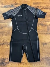 Men's Shorty 3mm Wetsuit Fullzip, Black, Zifumei, Size Large NEW