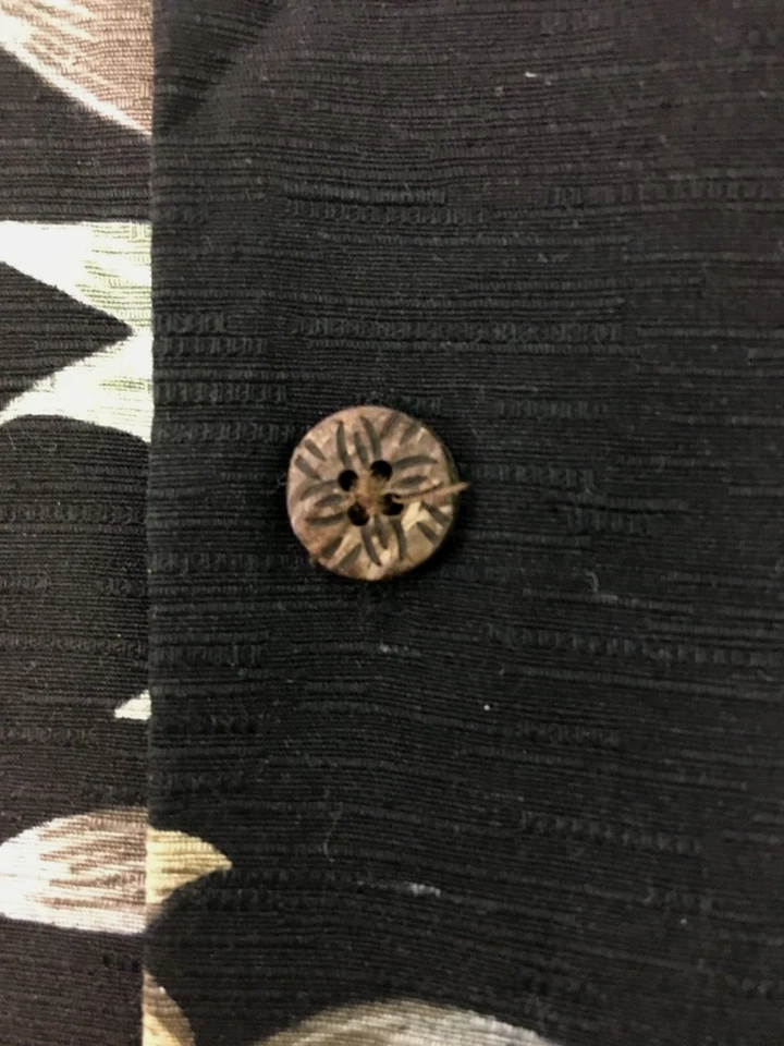 Men's Aloha Hawaiian Shirt Short Sleeve Button Down L Casual Beach Party Black - Image 3 of 4