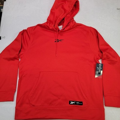 Reebok Men's XL Quantum Hoodie Sweater Fiery Red Performance Athletic NWT