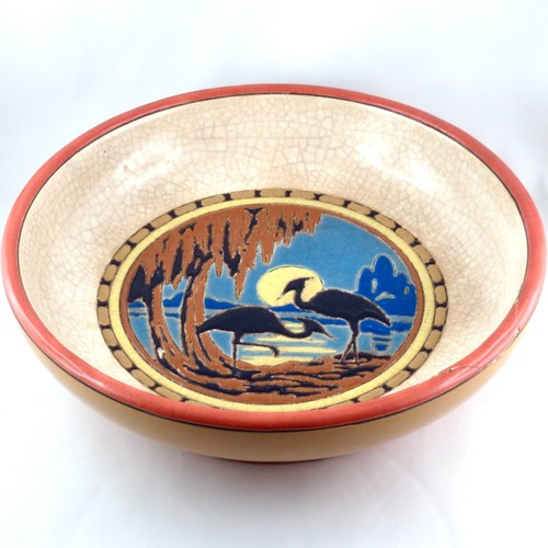 Antike EMAILLESCHALE VON LONGWY Art Deco "STELDE" 30er/1930er Jahre/primavera... - Bild 2 von 12