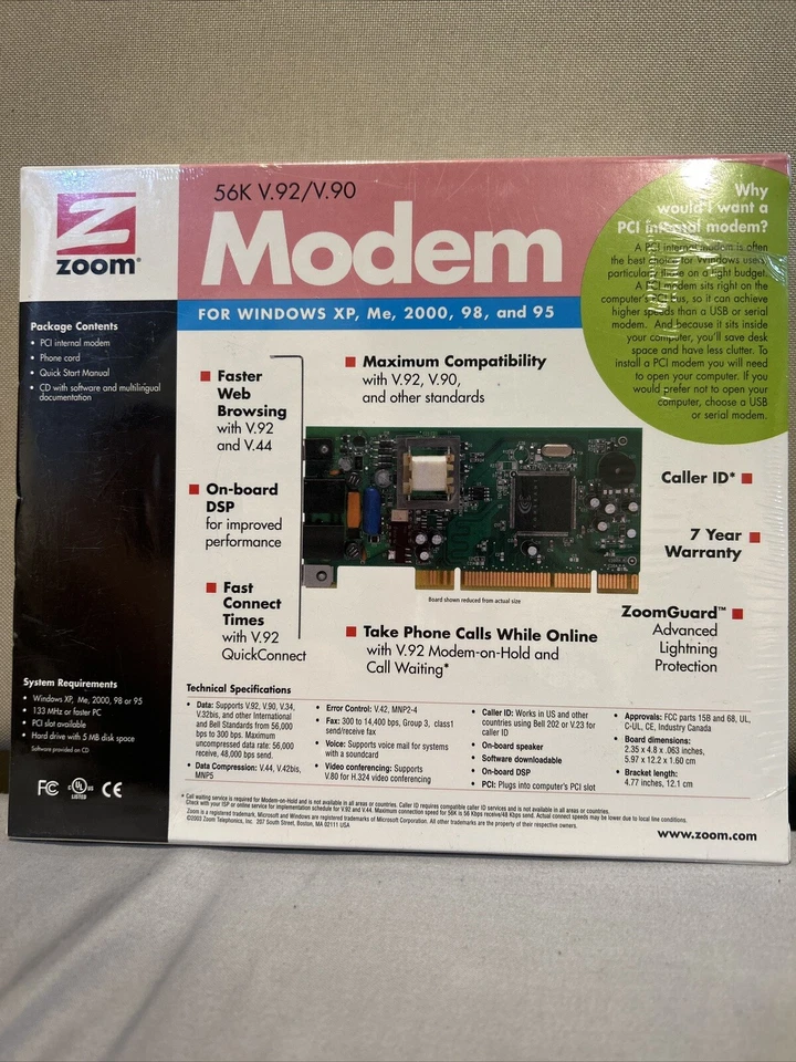Zoom 56K V.92/V.90 zoom® Modem Model 3025 / PCI - Image 2 of 2