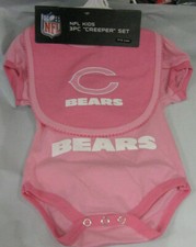 CHICAGO BEARS PINK 3PC "CREEPER" SET INFANT 6/9 MONTHS NWT