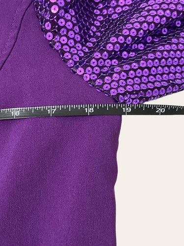 Iman Woman’s Purple Blazer Sequin Sleeves Zip Pockets Sz S Buttons - Picture 10 of 11