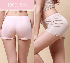 2-pcs-Womens-Ladies-100-Silk-Knitted-Boyshorts-Silk-Panties-Intimates-S-M-L
