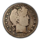 1913 50c Barber Silver Half Dollar - Full Rim- Good/VG Key Date - SKU-T4906