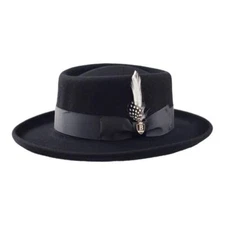 Men Bruno Capelo Hat Australian Wool Crushable Wide Brim GAMBLER GAM100 Black
