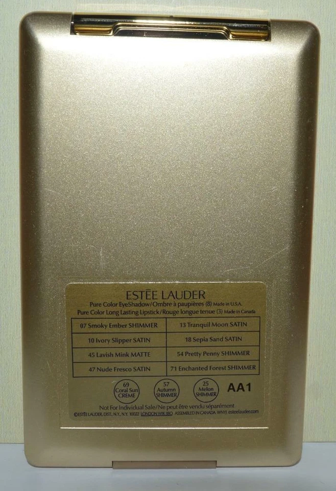 ESTEE LAUDER Coral Sun/Autumn/Melon Pure Color Lipstick With 8 Eyeshadows ~ RARE - Image 4 of 4