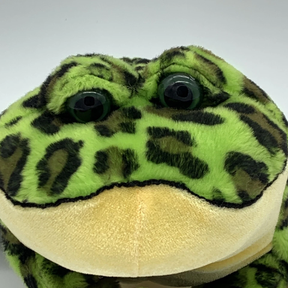 Webkinz Frog Plush Green & Yellow  With Spots Bullfrog Stuffed Animal 8” NO CODE - Image 2 of 4