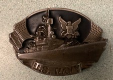 Bergamot "U.S. Navy" belt buckle. Vintage. New 1981 I-133 Made in USA..