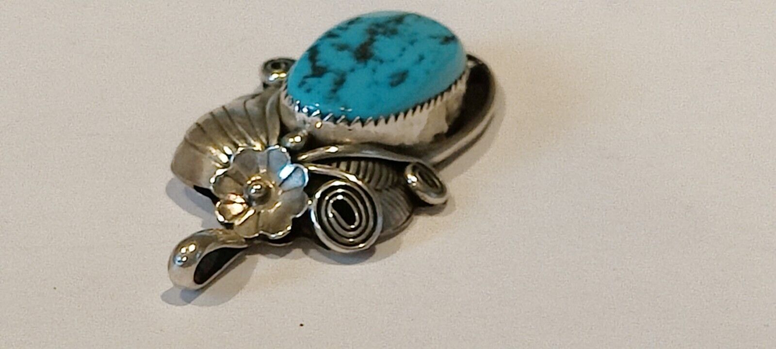 Vintage Navajo Sterling Silver 925 Turquoise Pend… - image 4