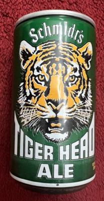 Vintage Schmidt s Tiger Head Ale Beer Can Collectible Bottom Opened Empty