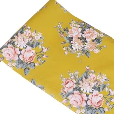 Yifely Vintage Peony Floral Shelving Paper Dark Yellow Peel & Stick Shelf Liner