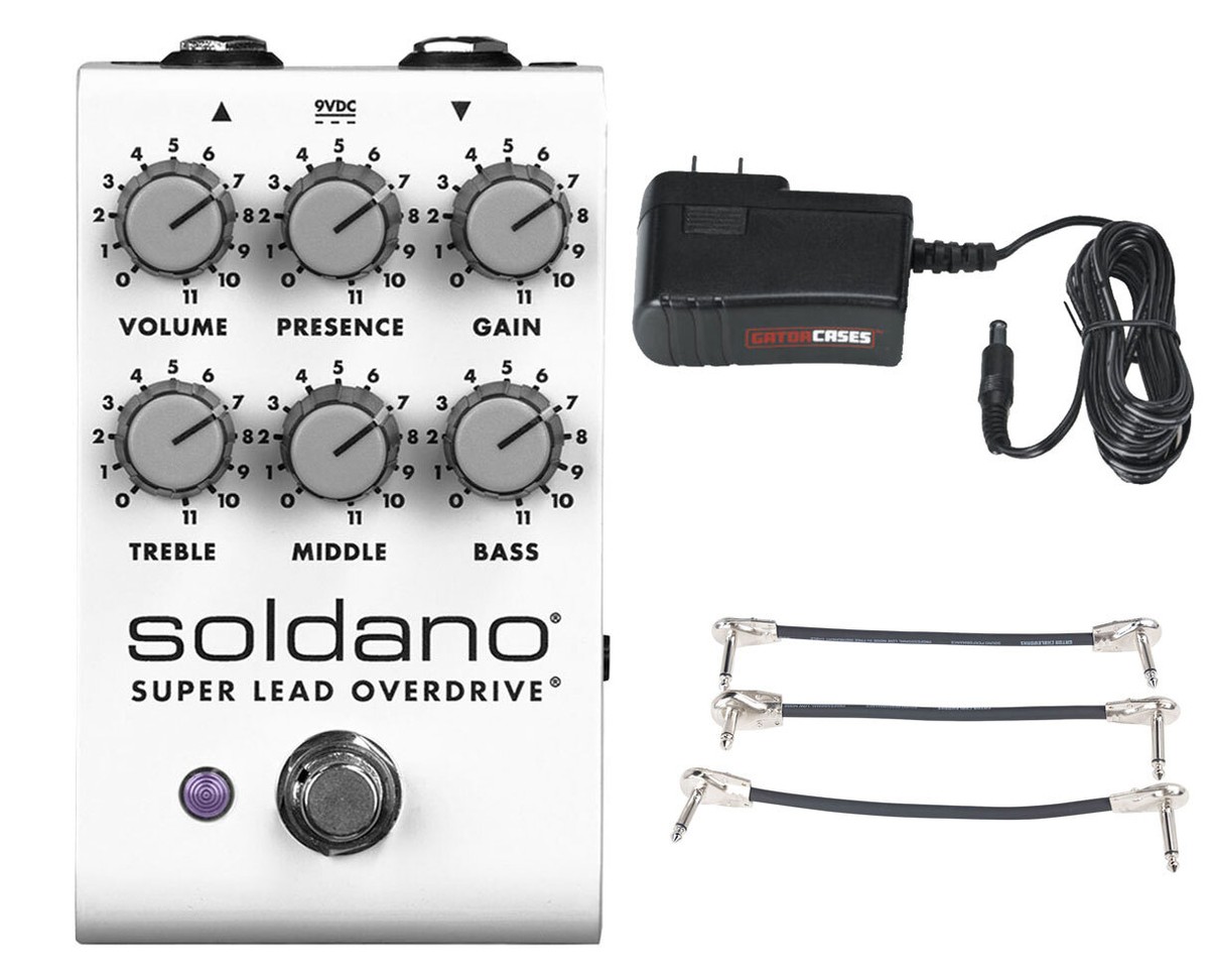 Soldano SLO PEDAL Overdrive Pedal + Gator 9V Power Combo & 3 Patch