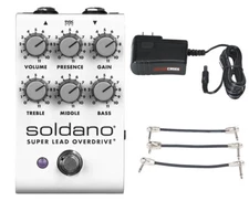 Soldano SLO PEDAL Overdrive Pedal + Gator 9V Power Combo & 3 Patch Cables