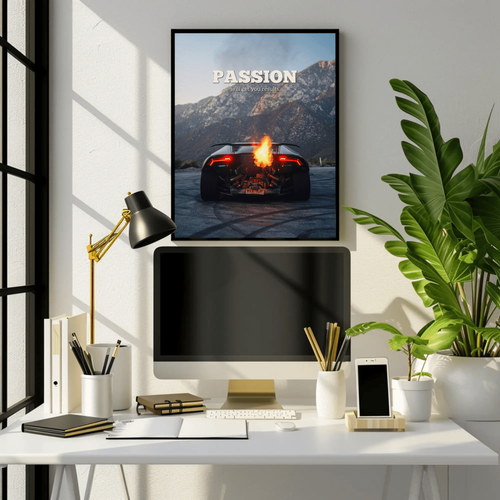 Motivational Poster Lamborghini Huracan with Inspiring Text #007 - Picture 3 of 14