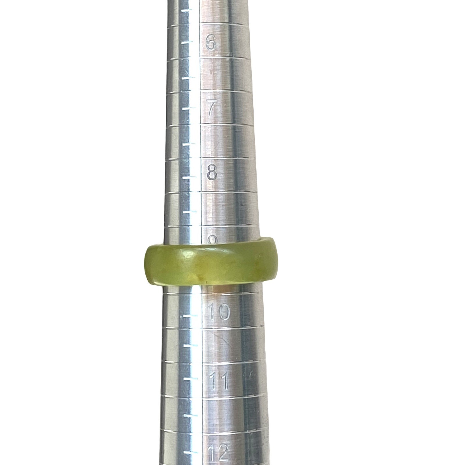 Solid Jade Stone Ring Yellow Green Jadeite Serpen… - image 5