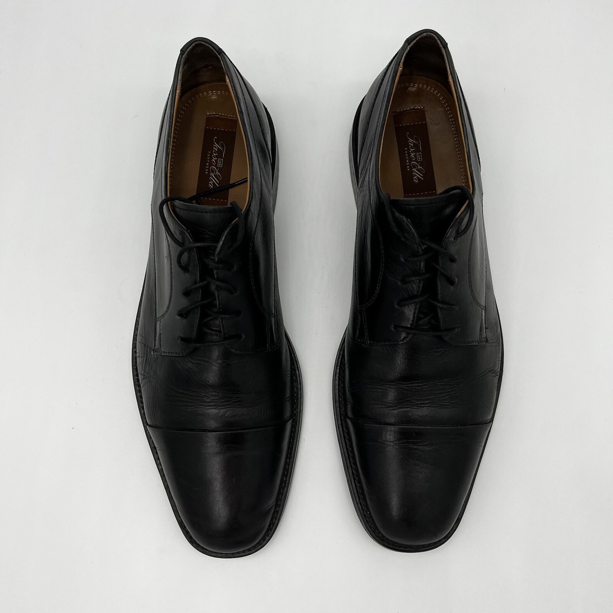 Tasso Elba Shoes Mens Size 10 1/2 D Black Leather Lace Up  display picture 1