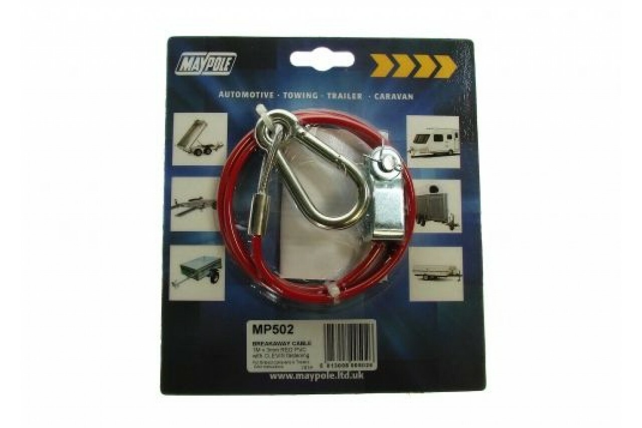 Maypole Breakaway Cable Trailer Ifor Williams Tow Bar 1 Meter 3mm