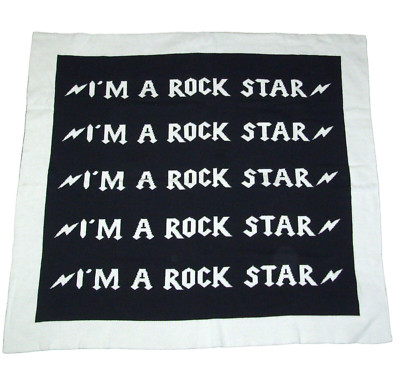 Koala Baby I'm A Rock Star Black White Security Blanket Lovey Knit Reversible