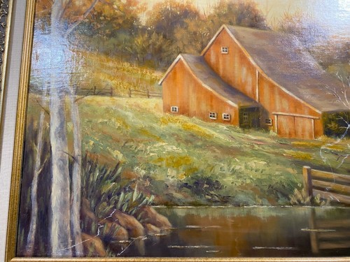 Oriela Tomai "Landscape With Barn Scene" Oil Painting - Signed And Framed - Picture 8 of 12