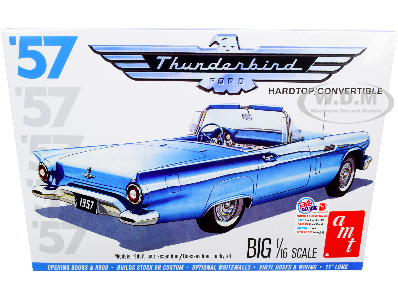 КОМПЛЕКТ ДЛЯ МОДЕЛИ SKILL 3 1957 FORD THUNDERBIRD С ОТКИДНЫМ ВЕРХОМ 2-В-1 116 AMT AMT1206 10790₽