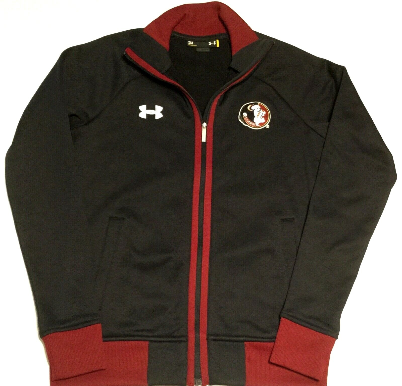 WOMEN'S UNDER ARMOUR SMALL FLORIDA STATE SEMINOLES JACKET Black Full Zip FSU
