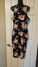 LOVE J BLACK  FLORAL BODYCON DRESS SZ 2X