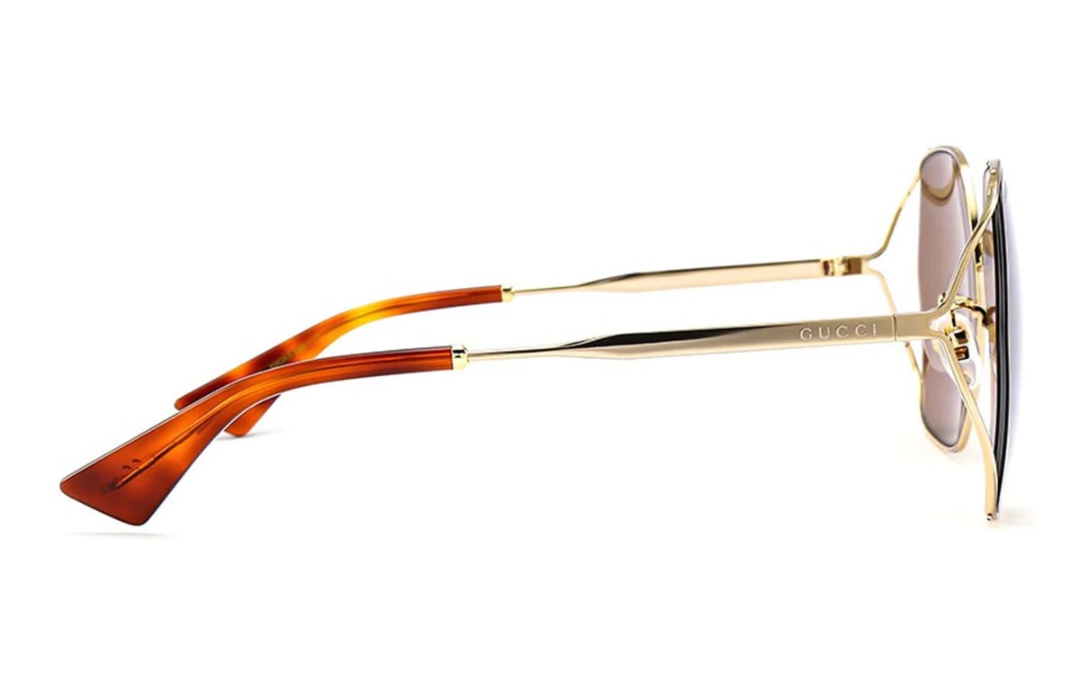 Gucci Women Sunglasses GG0818SA 002 Gold/Brown Lens  display picture 3