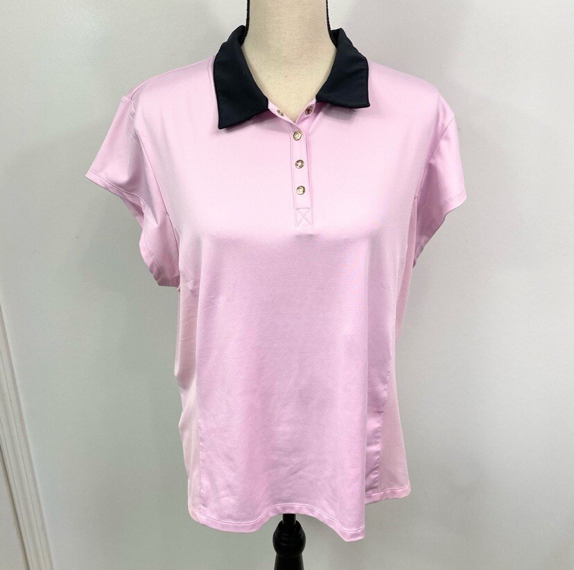 Tail Women’s Pink Golf Tennis Snap Up Polo Shirt Sz XXL