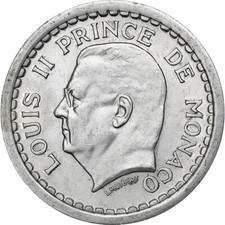 [#1049276] Monaco, Louis II, Franc, ND (1943), Paris, Aluminium, VZ, Gadoury:MC1