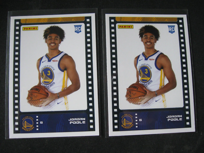 JORDAN POOLE 2-CARD LOT 2019-20 Panini NBA Stickers & Cards #98