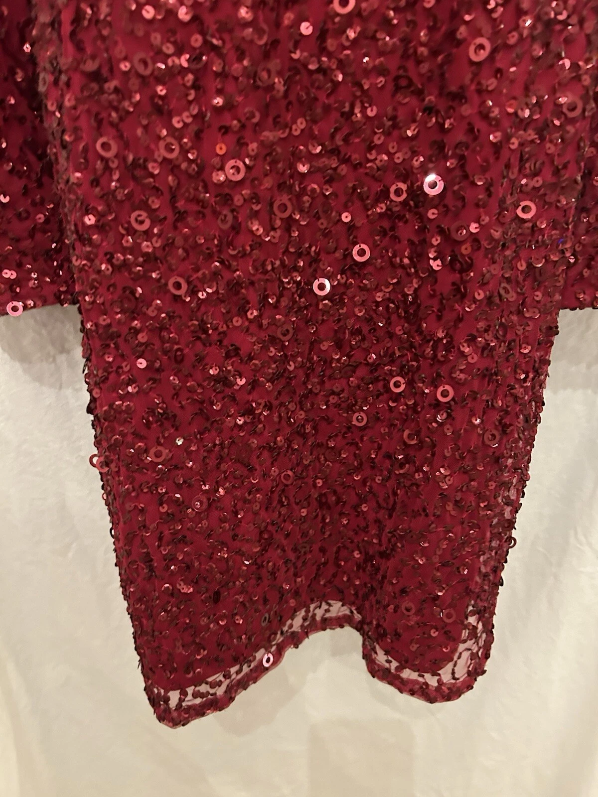 Abito San Valentino Adriana Papel rosso mirtillo paillettes