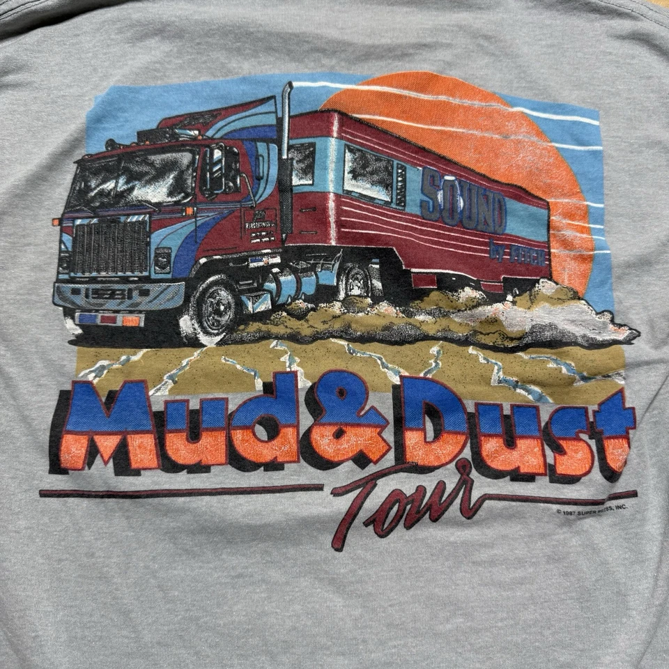 Camisa De Colección Años 80 Turbosound Turbo Sound Fitch Semi Barro Polvo Tour Gráfico Camión Foto 2 de 4